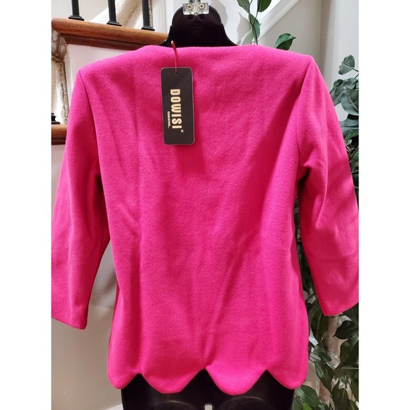 Dowisi Women's Pink Solid Long Sleeve Round Neck Pullover Top Size Medium - Picture 4 of 10